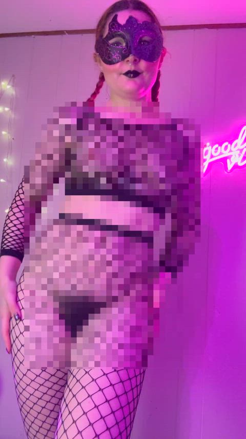 censored fishnet pixelated findom gif