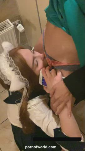 Bathroom Exhibitionist Girlfriend Girlfriends Lesbian Public Pussy Licking Rough