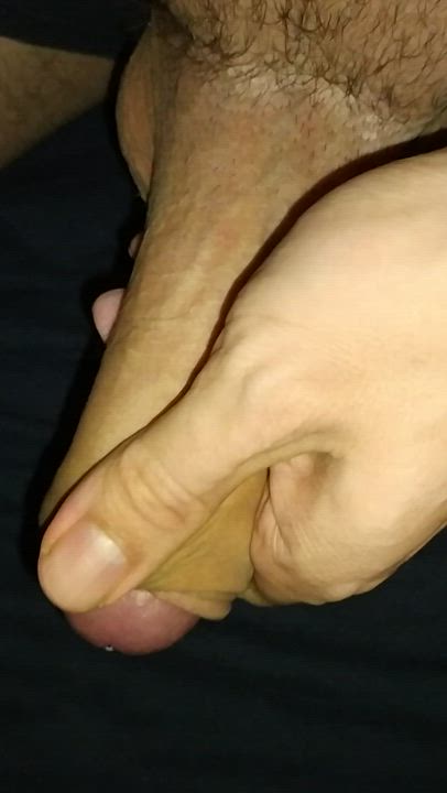 Big Dick Masturbating Precum gif