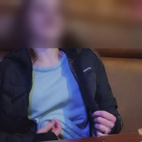 Popping one out in our booth at the bar