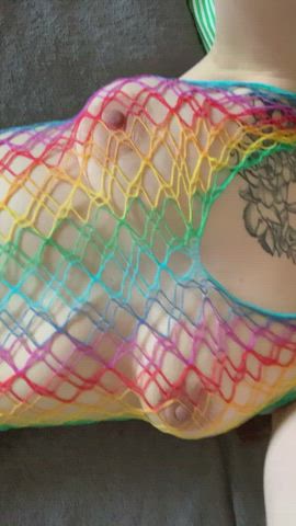 My new 🌈 fishnets! What color should I wear next😏