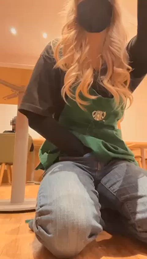 19 years old blonde coworker masturbating onlyfans public teen wet pussy work worker