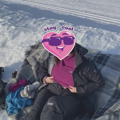 [F]lashing tits in the snow with some hard nipples. First time posting, let me know