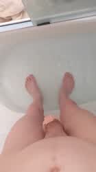 In the shower, having some fun