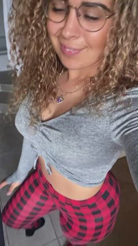 close up dancing smile tit worship gif