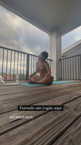 british brunette yoga gif