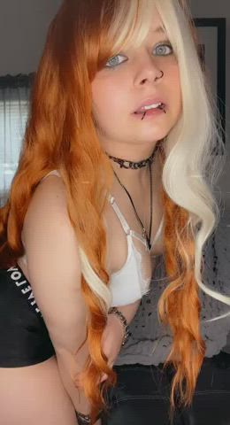 ass cute natural tits redhead teen gif