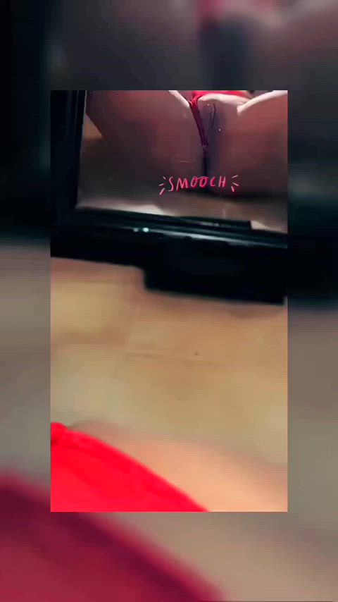 clit hotwife lips spreading wet wife gif