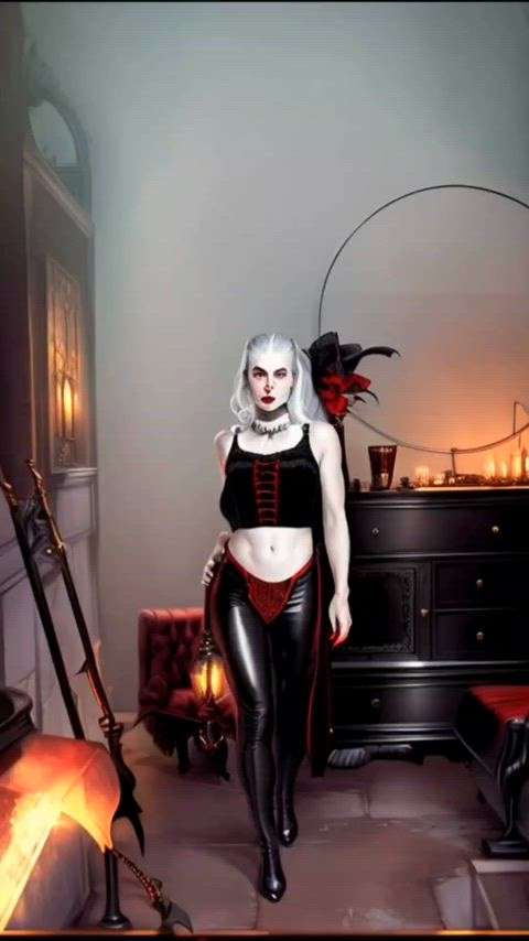 alt animation anime blonde boobs goth lingerie tiktok tits underboob gif