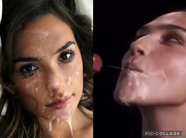 Gal Gadot taking that cumshot - Celebrity Cumshot Cum In Mouth Porn GIF by bbcbruce562