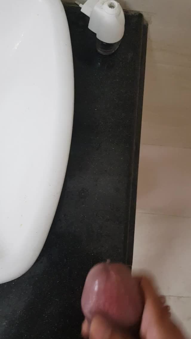 Cum on bathroom sink