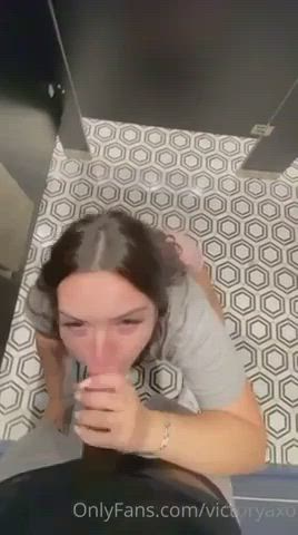 BBC Bathroom Big Ass Blowjob Booty Interracial Latina POV Pawg Sucking gif