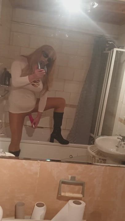 Big Tits Dildo Femboy Lesbian gif