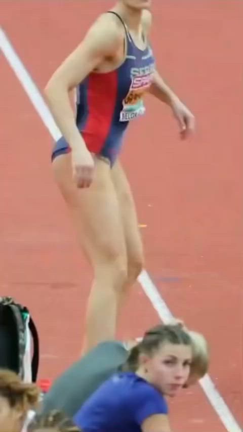 athletic big ass bodysuit brunette european fitness natural serbian sport thighs