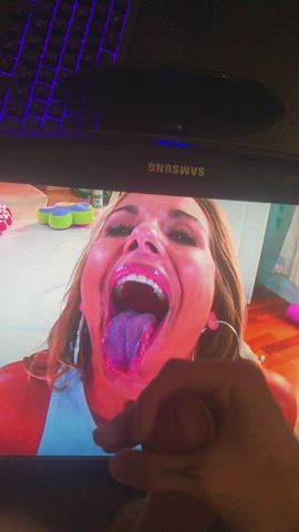 cumshot tongue fetish tribute gif