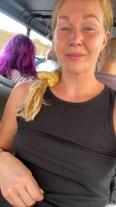 Perfect timing to show my tits as I drive off into the sunset lol! God bless traveling