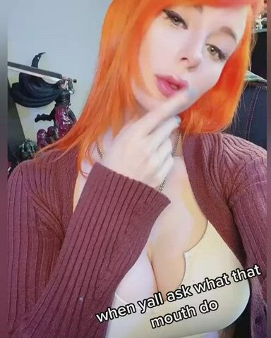 redhead slow slow motion tease gif