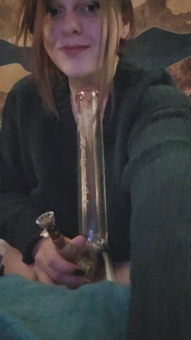 bbw brunette nipple play smoking gif