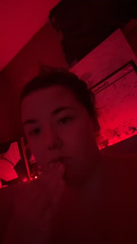 finger in mouth fisting gag reflex gagging gif