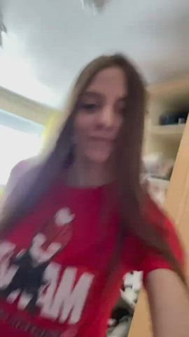 Cute Flashing Homemade NSFW Natural Tits Nipple Piercing Small Tits Teen Topless