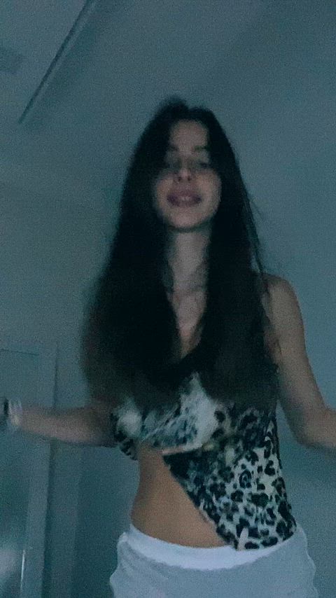 amateur brunette dancing teen gif