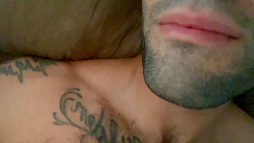 hairy chest masturbating tease gif