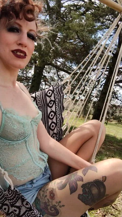milf petite hotwife redhead small tits outdoor gif