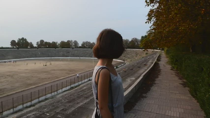 Brunette Cum Cute Exhibitionism Exhibitionist Exposed Facial Outdoor Public gif