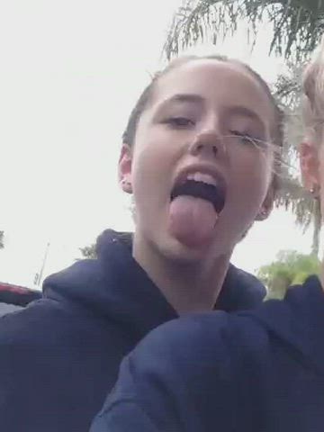 British Celebrity Tease Teasing Teen Tongue Fetish gif