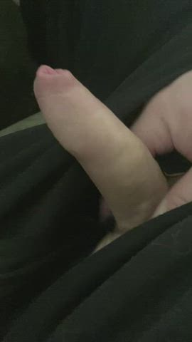 Stroking in the car after a long day.