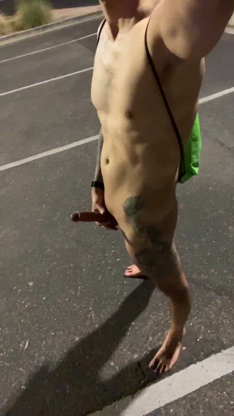 Cum right here in the open for all to see under the lights? Yes sir. 