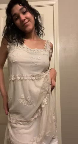 Tiny Teen Strip Big Tits OnlyFans Amateur Latina Brunette Tiny Waist gif