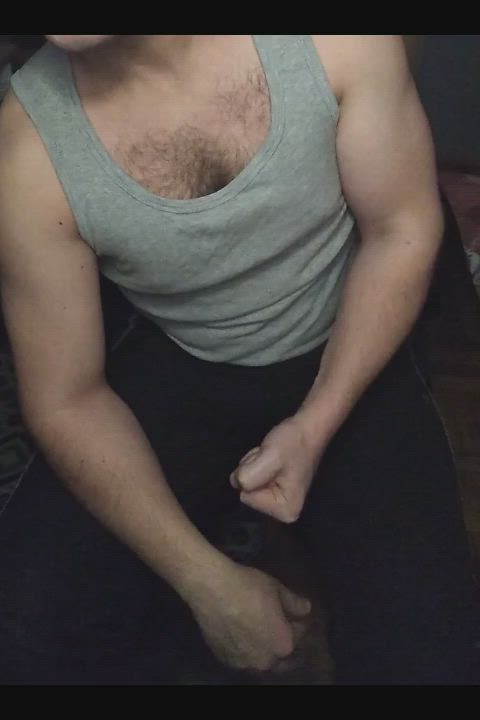 amateur bwc daddy hairy homemade muscles polish solo tank top tease gif