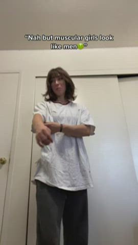 brunette muscular girl petite gif