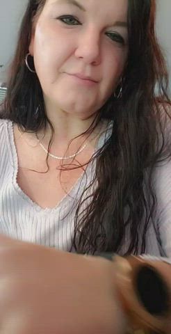 bbw big tits nipples office gif