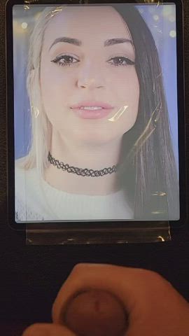 Giant load for Gibi Asmr's perfect lips