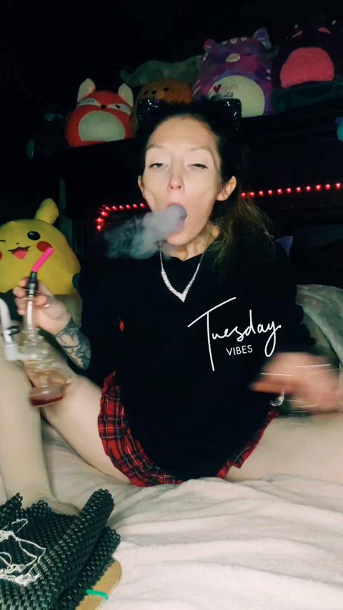 amateur clothed cute eye contact gabberina k petite skinny skirt smoking verified