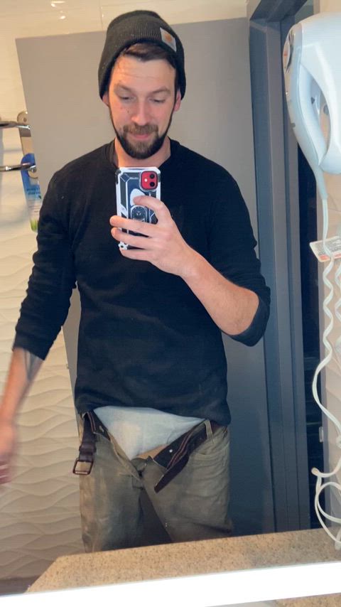 beard big dick solo tease gif