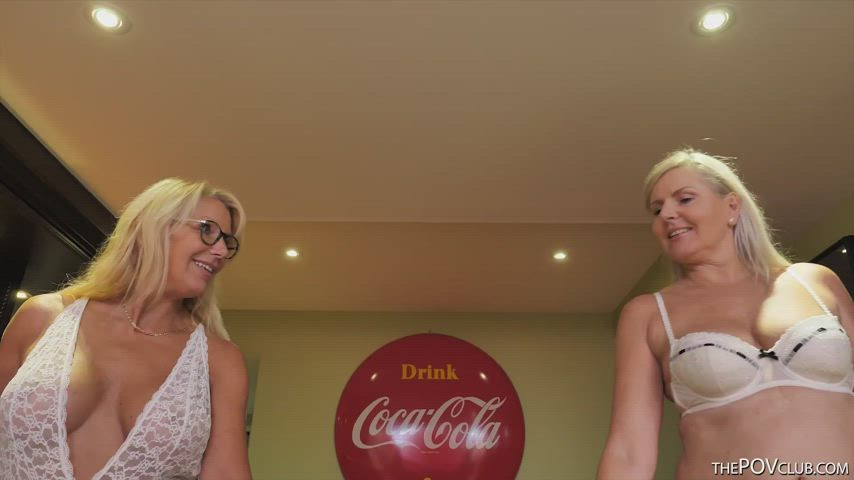 BBC Canadian Cumshot Double Blowjob Hotwife Interracial MILF Mom POV gif
