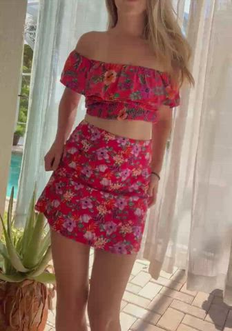 Soft skirt with an even softer pussy underneath ;)