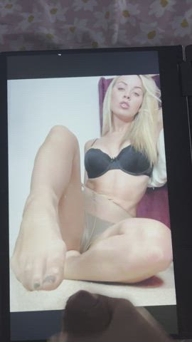 cumshot feet foot fetish nylon pantyhose tribute gif