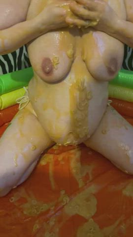 Watch me get all wet and messy for you.