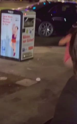 fake tits huge tits public gif