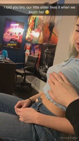 Sis loves when her older brothers touch her
