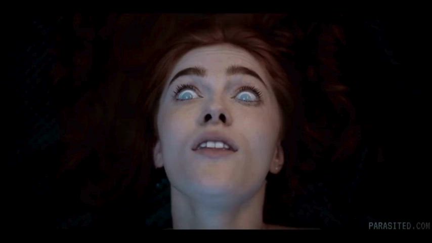 Redhead hottie got possessed by Alien Parasite squirts alien juice through her PUSSY