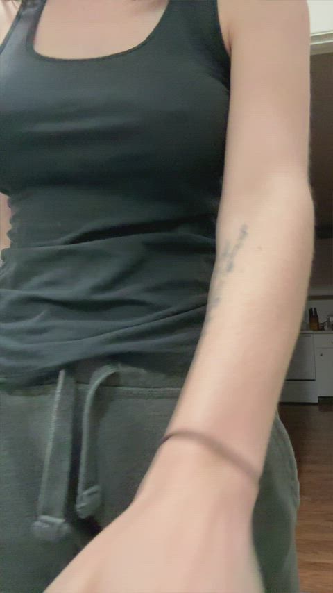 amateur babe big tits busty curvy panties solo tattoo tease white girl gif