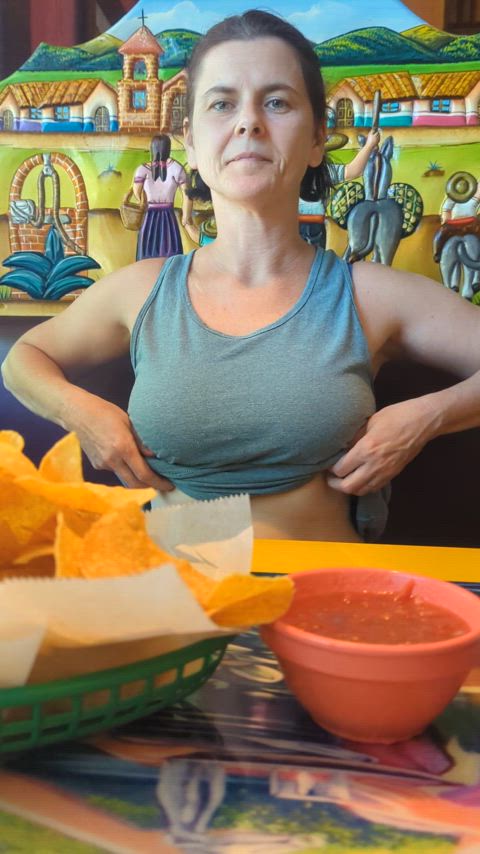 So yea the server saw my tits 