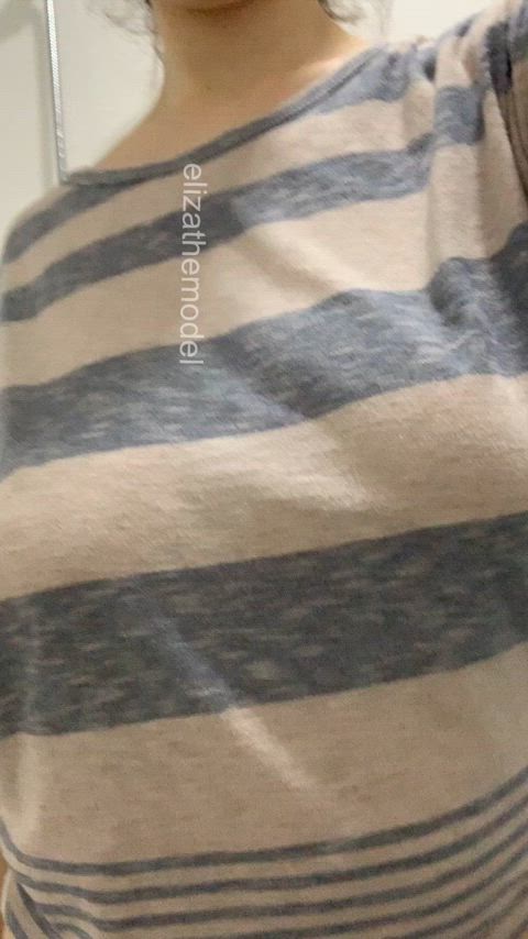 Bottomless braless boobie reveal