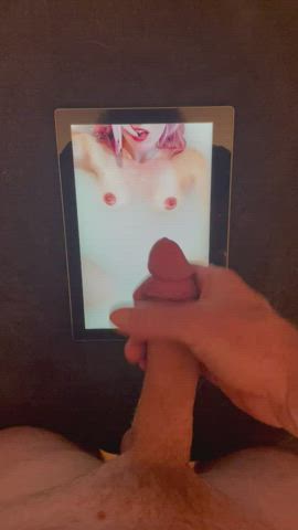 cumshot tits tribute gif