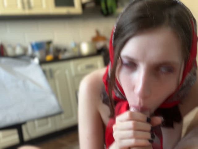 18 years old amateur blowjob brunette cute natural tits pov teen tits ukrainian gif